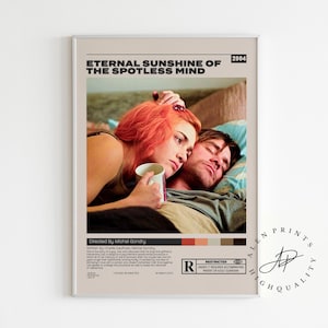 Eternal Sunshine of the Spotless Mind,Michel Gondry, Minimalist Movie Poster, Vintage Retro Art Print, Wall Art Print, Mid century modern