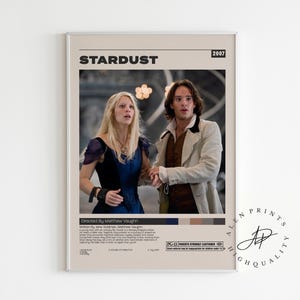 Stardust Movie Poster, Matthew Vaughn, Minimalist Movie Poster, Vintage Retro Art Print, Wall Art Print, Room Decor, A3 poster, Home decor