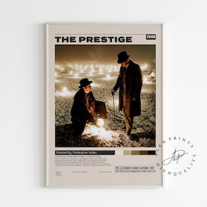 The Prestige Poster, Christopher Nolan, Minimalist Movie Poster, Vintage Retro Art Print, Wall Art Print, Home decor, Mid century modern