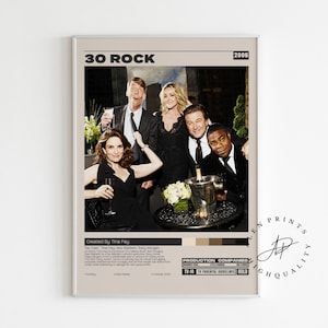 30 Rock Poster, Tina Fey, Minimalistische Tv Serie, Vintage Retro Kunstdruck, Wand Kunst Druck, Mid century modern, Tv Serie Poster, Raumdekor