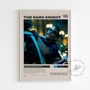The Dark Knight, Christopher Nolan, Minimalist Film Poster, Vintage Retro Kunstdruck, Wand Kunst Druck, Wohnkultur, Mid century modern, A3 Plakat