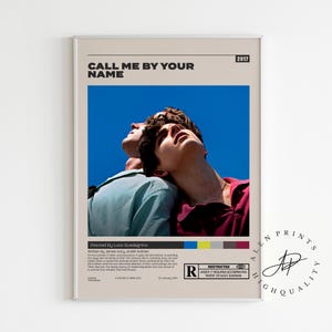 Call Me by Your Name.Luca Guadagnino,Minimalist Movie Poster, Vintage Retro Art Print, Wall Art Print, Mid century modern,Home decor