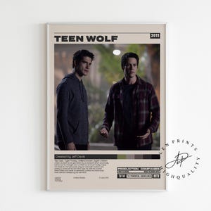 Póster de Teen Wolf, Jeff Davis, serie de televisión minimalista, impresión de arte retro vintage, moderno de mediados de siglo, póster de serie de televisión, póster de programa de televisión, póster personalizado