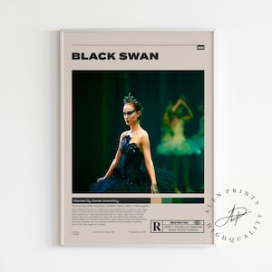 Black Swan Poster,Black Swan, Minimalist Movie Poster, Vintage Retro Art Print, Wall Art Print, Mid century modern