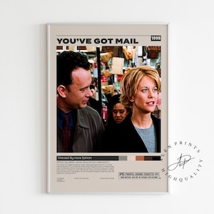 C&#39;è posta per te, Nora Ephron, poster minimalista del film, stampa artistica retrò vintage, stampa artistica da parete, arredamento per la casa, moderno di metà secolo, poster A3