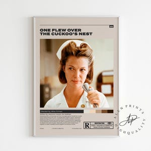 Einer flog über dem Kuckucksnest, Milos Forman, Minimalistisches Filmplakat, Vintage Retro Kunstdruck, Wall Art Print, Mid century Modern