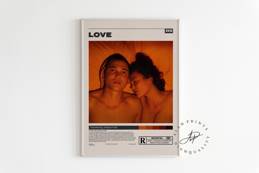 Love Movie Poster, Gaspar Noé, Minimalist Movie Poster, Vintage Retro