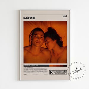 Love Movie Poster, Gaspar Noé, Minimalist Movie Poster, Vintage Retro Art Print, Wall Art Print, Home decor, Mid century modern, Room decor