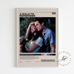 A Walk to Remember, Adam Shankman, Minimalistisches Filmplakat, Vintage Retro Kunstdruck, Wandkunst, Wohnkultur, Mid century Modern