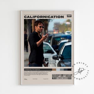 Californication, Tom Kapinos, Minimalistische Tv Serie, Vintage Retro Kunstdruck, Wand Kunst Druck, Mid century Modern, Tv Serie Poster, Zimmer Dekor