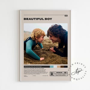 Beautiful Boy Poster, Felix van Groeningen, Minimalist Movie Poster, Vintage Retro Art Print, Wall Art Print, Mid century modern, Room decor
