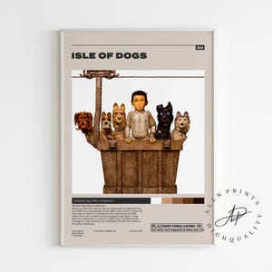 Isle of Dogs Poster,Wes Anderson, Minimalist Movie Poster, Vintage Retro Art Print, Wall Art Print,Home decor, Mid century modern
