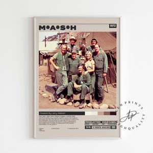 M*A*S*H Poster, Larry Gelbart, Minimalistische Serie, Vintage Retro Kunstdruck, Wand Kunst Druck, Mid century modern, Tv Serie Poster, Zimmerdeko