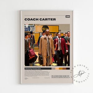 Poster Coach Carter, Thomas Carter, poster minimalista del film, stampa artistica retrò vintage, stampa artistica da parete, moderno di metà secolo, decorazione della stanza