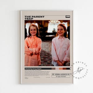 Poster di Genitori in trappola, Nancy Meyers, poster minimalista del film, stampa artistica retrò vintage, stampa artistica da parete, arredamento per la casa, moderno di metà secolo