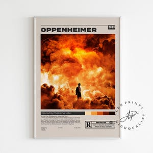 Oppenheimer, Christopher Nolan, Minimalist Movie Poster, Vintage Retro Art Print, Wall Art Print, Home decor, Mid century modern, A3 poster