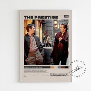 The Prestige Poster, Christopher Nolan, Minimalist Movie Poster, Vintage Retro Art Print, Wall Art Print, Home decor, Mid century modern