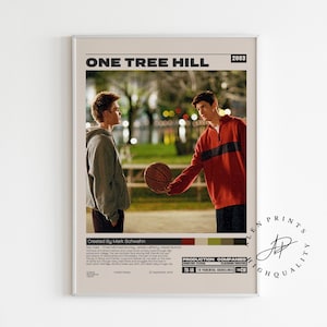 One Tree Hill Poster, Mark Schwahn, Minimalistische Serie, Vintage Retro Kunstdruck, Wand Kunst Druck, Mid century modern, Tv Serie Poster