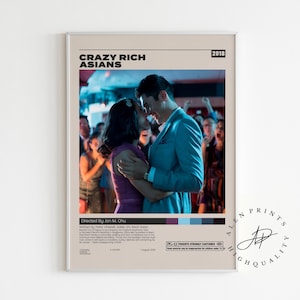Crazy Rich Asians Poster, Jon M. Chu, Minimalist Movie Poster, Vintage Retro Art Print, Wall Art Print, Home decor, Mid century modern