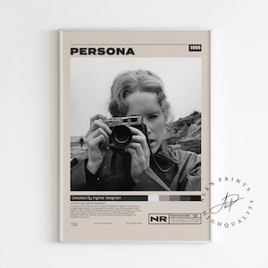 Persona Poster, Ingmar Bergman, Minimalistisches Filmplakat, Vintage Retro Kunstdruck, Wandkunst, Zimmerdekor, Mid century Modern, a3 Plakat