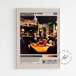 Es war einmal in Amerika, Sergio Leone, Minimalistisches Filmplakat, Vintage Retro Kunstdruck, Wandkunst, Mid century Modern, Raumdekor