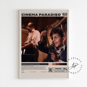 Cinema Paradiso Poster, Giuseppe Tornatore, Minimalist Movie Poster, Vintage Retro Art Print, Wall Art Print, Home decor, Mid century modern
