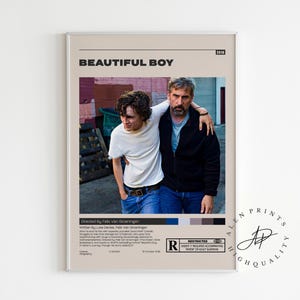 Beautiful Boy Poster, Felix van Groeningen, Minimalist Movie Poster, Vintage Retro Art Print, Wall Art Print, Mid century modern, Room decor