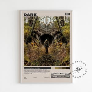 Póster oscuro, serie de televisión oscura, Baran bo Odar, serie de televisión minimalista, impresión de arte retro vintage, impresión de arte mural, moderno de mediados de siglo, póster de serie de televisión
