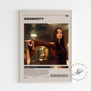 Serenity, Joss Whedon, póster de película minimalista, impresión de arte retro vintage, impresión de arte de pared, moderno de mediados de siglo, decoración del hogar, póster A3