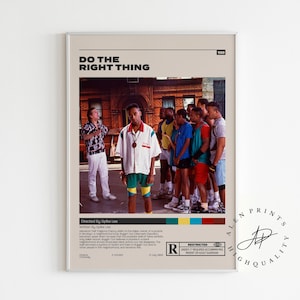 Do the Right Thing Poster,Spike Lee, Minimalist Movie Poster, Vintage Retro Art Print, Wall Art Print, Home decor, Mid century modern