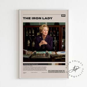 La dama de hierro, Phyllida Lloyd, póster de película minimalista, impresión de arte retro vintage, impresión de arte de pared, decoración del hogar, estilo moderno de mediados de siglo