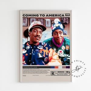 Coming to America, John Landis, Minimalist Movie Poster, Vintage Retro Art Print, Wall Art Print, Home decor, Mid century modern, A3 poster