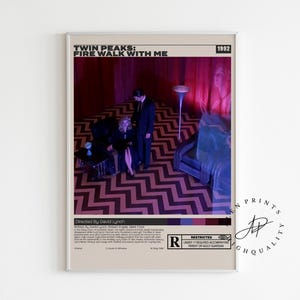 Twin Peaks: Fire Walk with Me, David Lynch, Minimalist Movie Poster, Vintage Retro Art Print, Wall Art Print, Home decor, Mid century modern