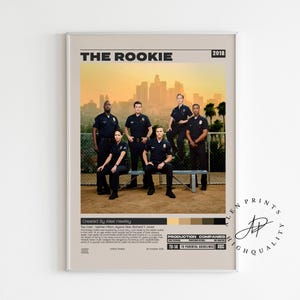 The Rookie Poster, Alexi Hawley, Minimalist Tv Serie, Vintage Retro Kunstdruck, Wand Kunst Druck, Mid century modern, Tv Serie Poster