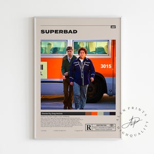 Superbad Film Poster,Greg Mottola, Minimalist Film Poster, Vintage Retro Kunstdruck, Wand Kunst Druck, Wohnkultur, Mid century Modern