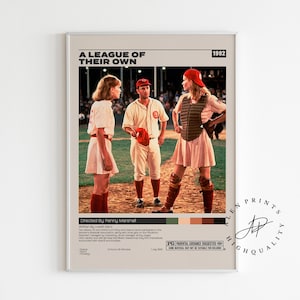 A League of Their Own, Penny Marshall, Minimalist Movie Poster, Vintage Retro Art Print, Wall Art Print, Home decor, Mid century modern