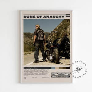 Sons of Anarchy, Kurt Sutter, Minimalist Tv Series, Vintage Retro Art Print, Mid century modern, Tv Series Poster, Tv Show Poster