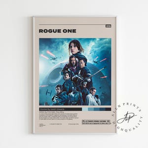 Rogue One,Gareth Edwards,Minimalist Film Poster, Vintage Retro Kunstdruck,Wand Kunst Druck,Mid century Modern