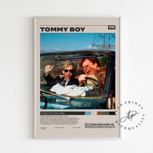 Tommy Boy Poster, Peter Segal, Minimalist Movie Poster, Vintage Retro Art Print, Wall Art Print, Room decor, Mid century modern, a3 poster