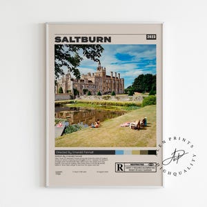 Saltburn Movie Poster, Emerald Fennell, Minimalist Movie Poster, Vintage Retro Art Print, Wall Art Print, Room decor, Mid century modern