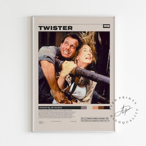 Twister Movie Poster, Jan de Bont, Minimalist Movie Poster, Vintage Retro Art Print, Wall Art Print, Room decor, Mid century modern