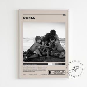 Roma,Alfonso Cuarón, Minimalist Movie Poster, Vintage Retro Art Print, Wall Art Print,Mid century modern