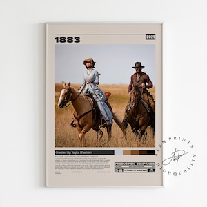 1883 Poster, Taylor Sheridan, Minimalist Tv Serie, Vintage Retro Kunstdruck, Wohnkultur, Mid century modern, Serie Poster, Serie Poster