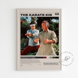 Karate Kid Poster, John G. Avildsen, Minimalistisches Filmplakat, Vintage Retro Kunstdruck, Wandkunst, Wohnkultur, Mid century Modern
