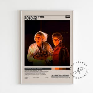 Zurück in die Zukunft, Robert Zemeckis, Minimalist Filmplakat, Vintage Retro Kunstdruck, Wand Kunst Druck, Wohnkultur, Mid century Modern