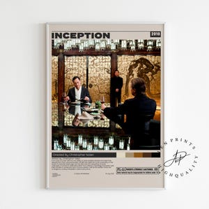 Póster de Origen, Christopher Nolan, póster minimalista de película, impresión de arte retro vintage, impresión de arte mural, decoración del hogar, estilo moderno de mediados de siglo.