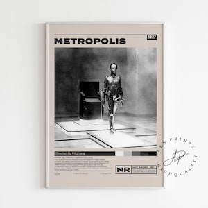 Metropolis Poster, Fritz Lang, Minimalist Movie Poster, Vintage Retro Art Print, Wall Art Print, Home decor, Mid century modern