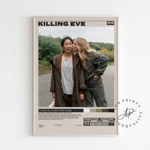Killing Eve Poster, Phoebe Waller-Bridge, Minimalist Tv Series, Vintage Retro Art Print, Wall Art Print, Mid century modern,Tv Series Poster
