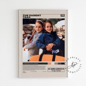 Poster di Genitori in trappola, Nancy Meyers, poster minimalista del film, stampa artistica retrò vintage, stampa artistica da parete, arredamento per la casa, moderno di metà secolo