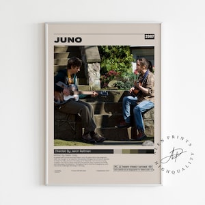 Juno Filmplakat, Jason Reitman, Minimalistisches Filmplakat, Vintage Retro Kunstdruck, Wanddeko, Mid century modern